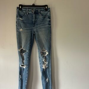 American Eagle Outfitters Ripped Blue Skinny Jeans